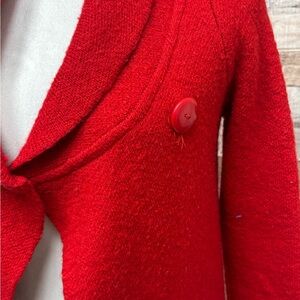 Adrienne Vittadini Red Knit Cardigan Sweater XS